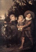 HALS, Frans Three Children with a Goat Cart Norge oil painting reproduction
